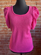 Load image into Gallery viewer, Pink Waffle Knit Top
