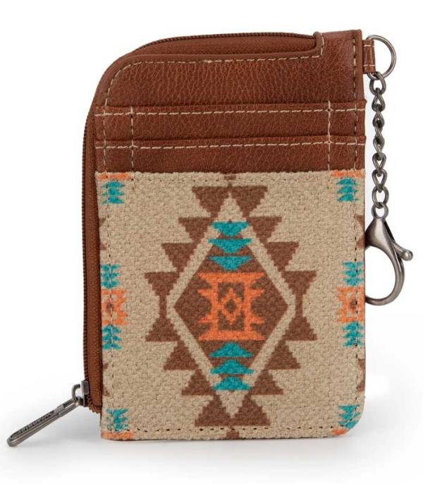 Tan Wrangler Zip Card Case