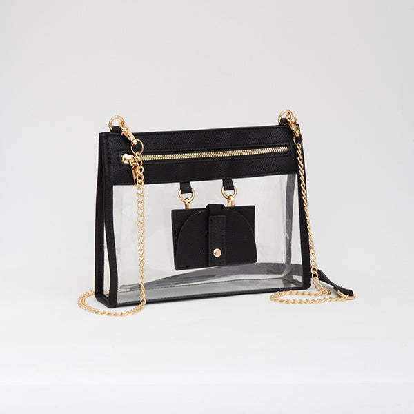 Clear Black Leopard Crossbody/Shoulder Bag